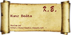 Kunz Beáta névjegykártya