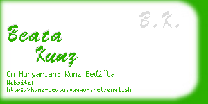 beata kunz business card